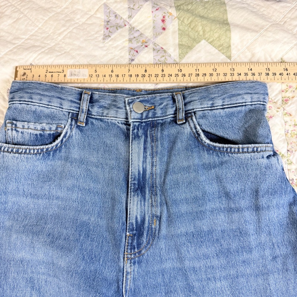 NEW Zara Womens High Waisted Ultra Wide Leg Jeans Blue Denim Size 6 - Picture 7 of 10